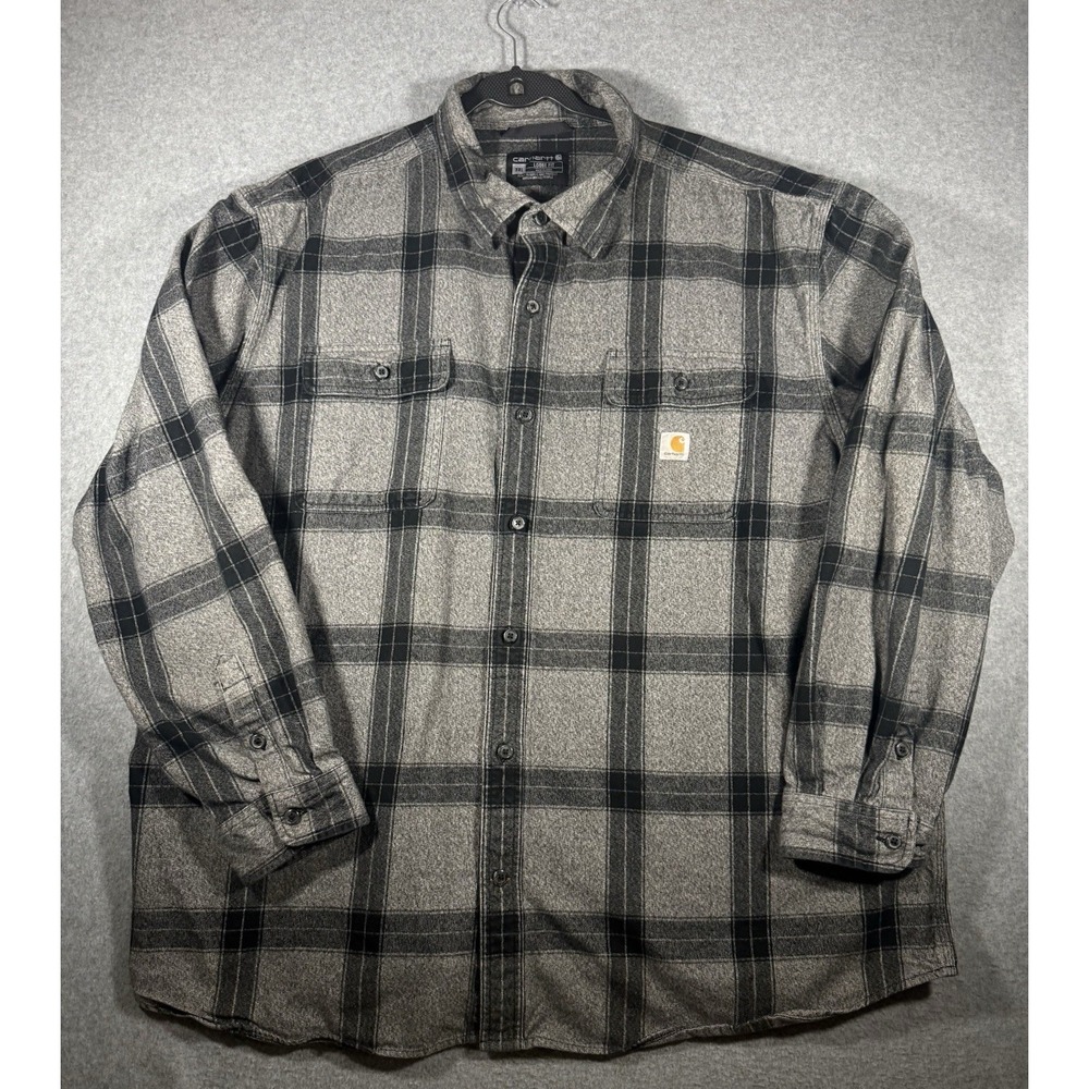 Carhartt Shirt Mens 3XL Plaid Flannel Heavyweight Long Sleeve Loose Fit TW4451-M